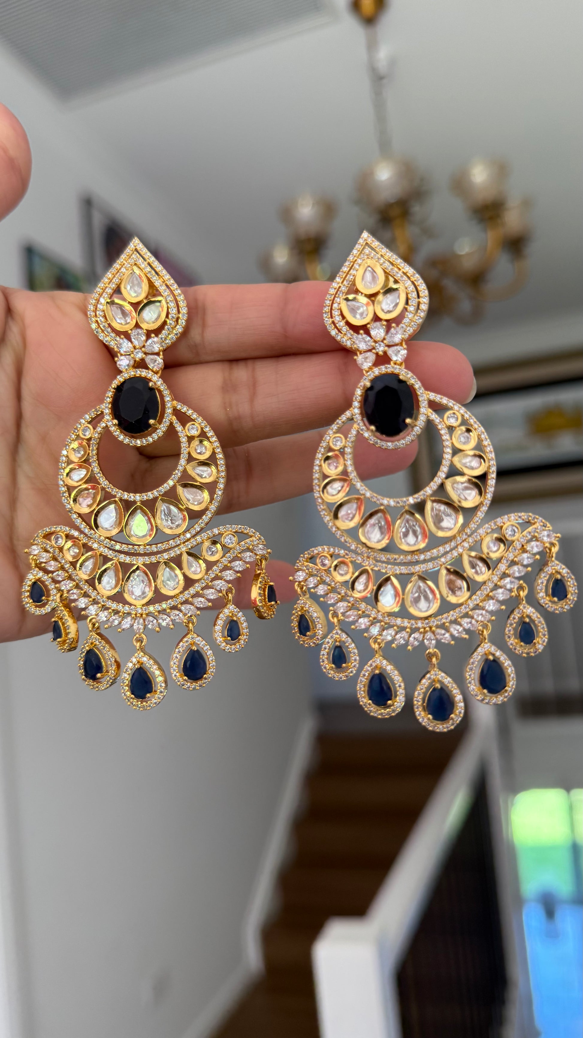 Traditional Indian bridal Kundan earrings Australia