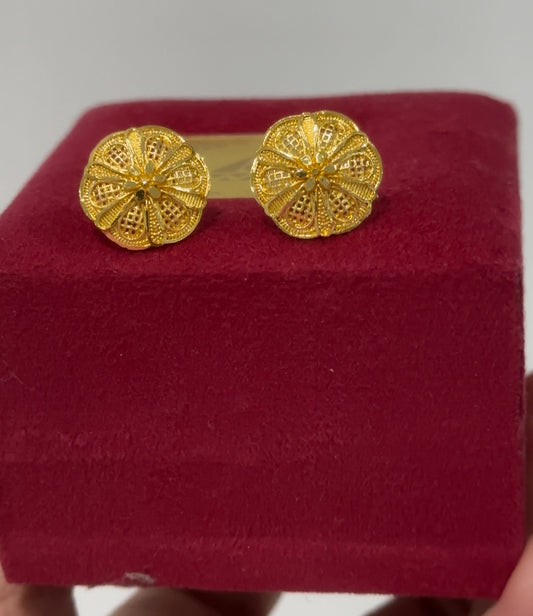 Indian gold look earrings/Affordable gold look studs for women/Gold plated Indian stud earrings/Gold look studs/Traditional Indian studs/Gold/ mehar punjab designs plated jewelry/Faux gold studs/Artificial gold studs