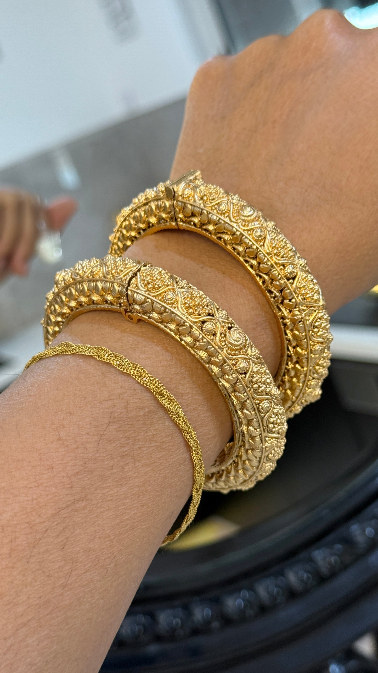 Traditional Gold Plated Kangan Indian Bangle for Weddings and Festivals