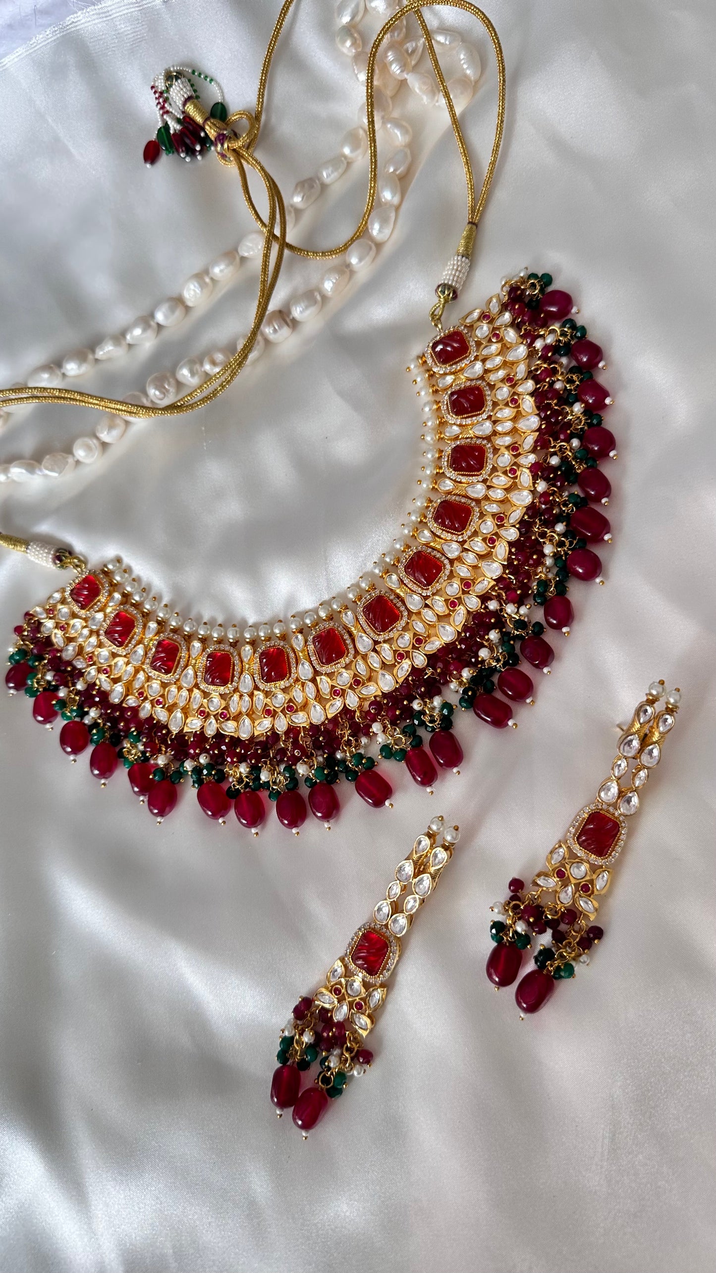 Ruby uncut kundan necklace perfect for bride