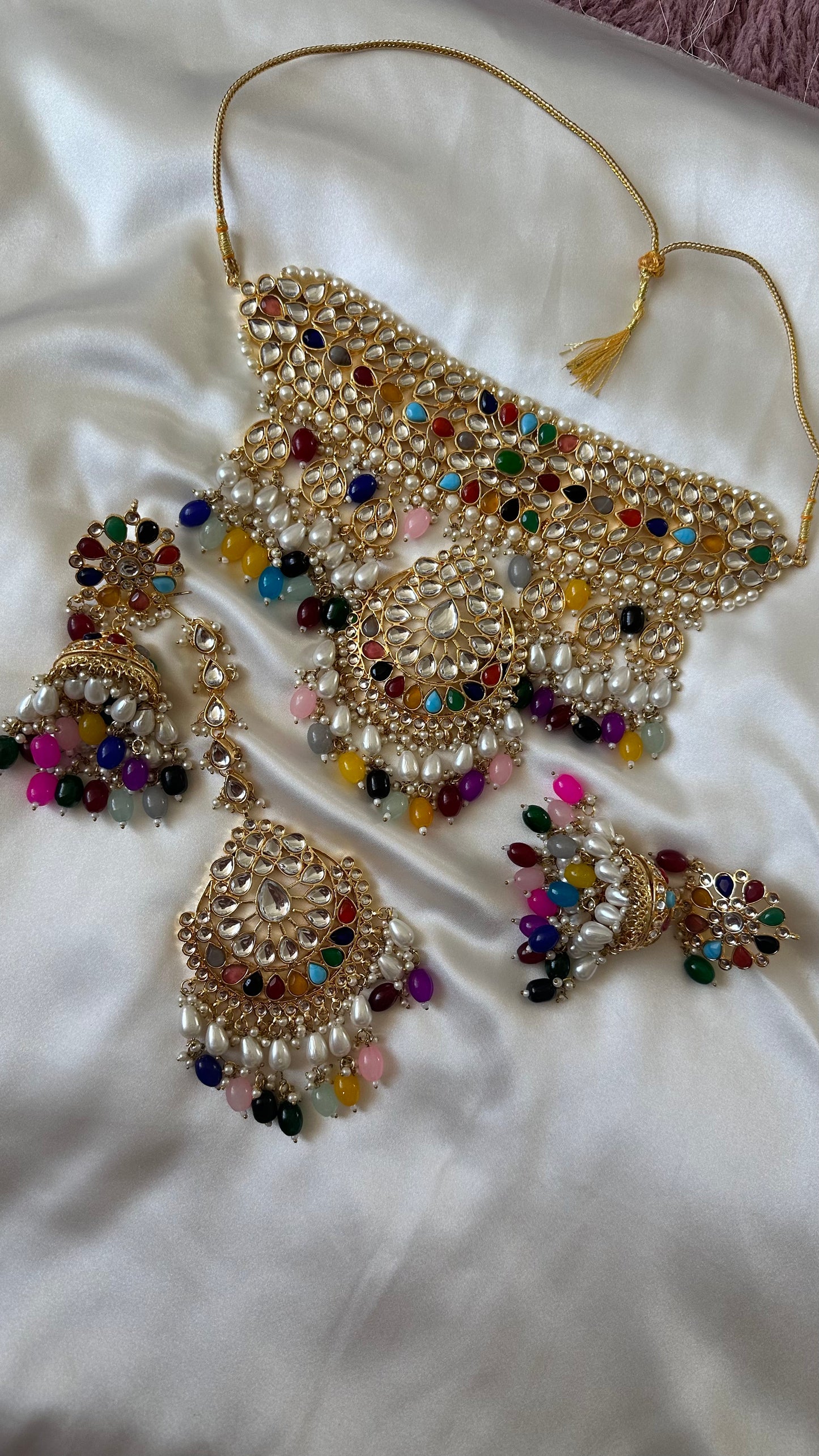 Bridal kundan choker set multi traditional