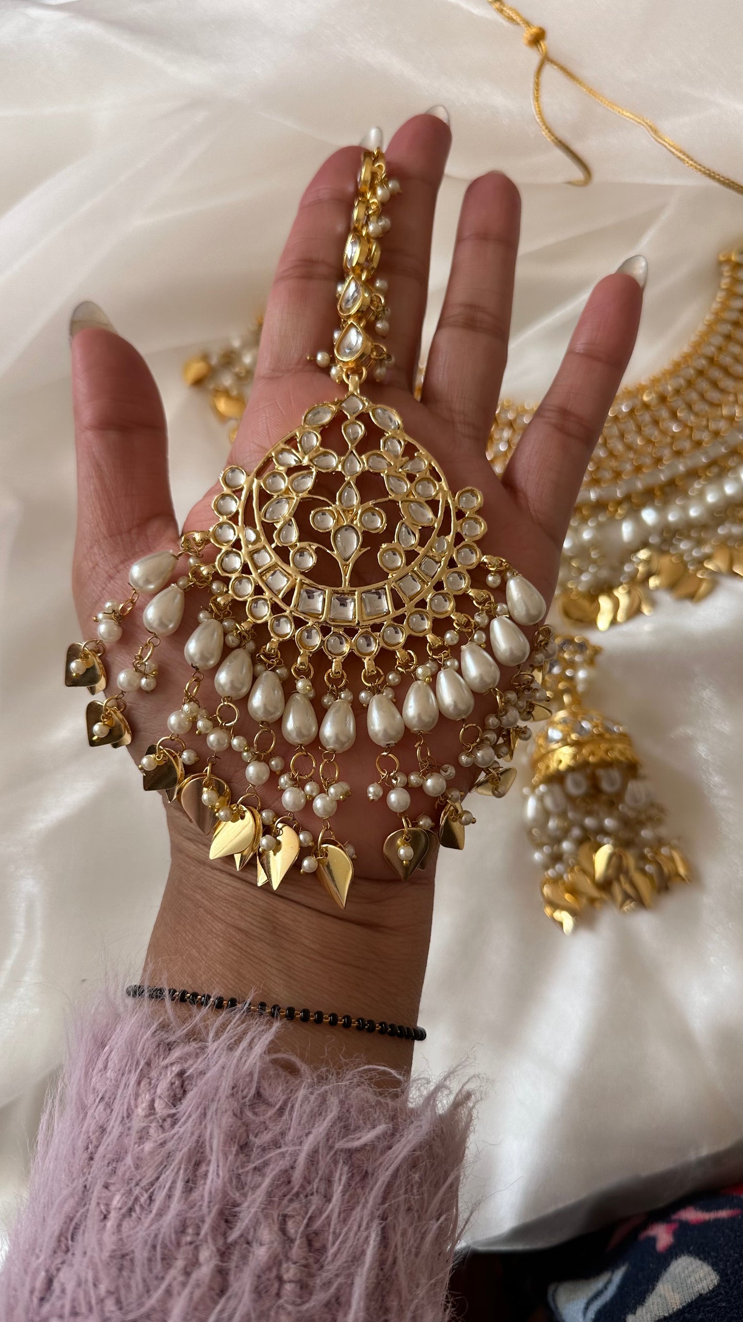 Pippal patti traditional bridal necklace set