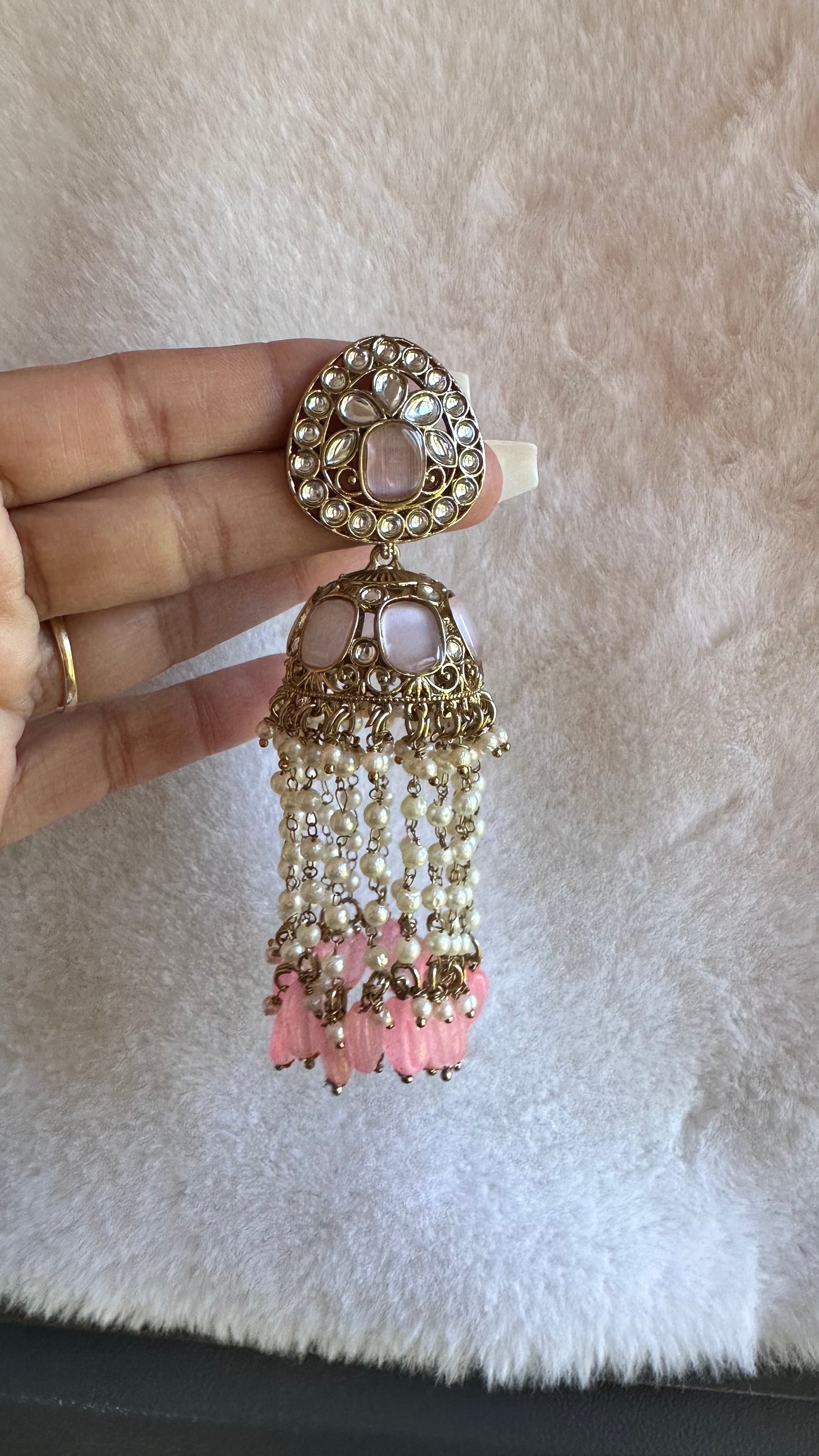 Mirror jhumka tikka oversized