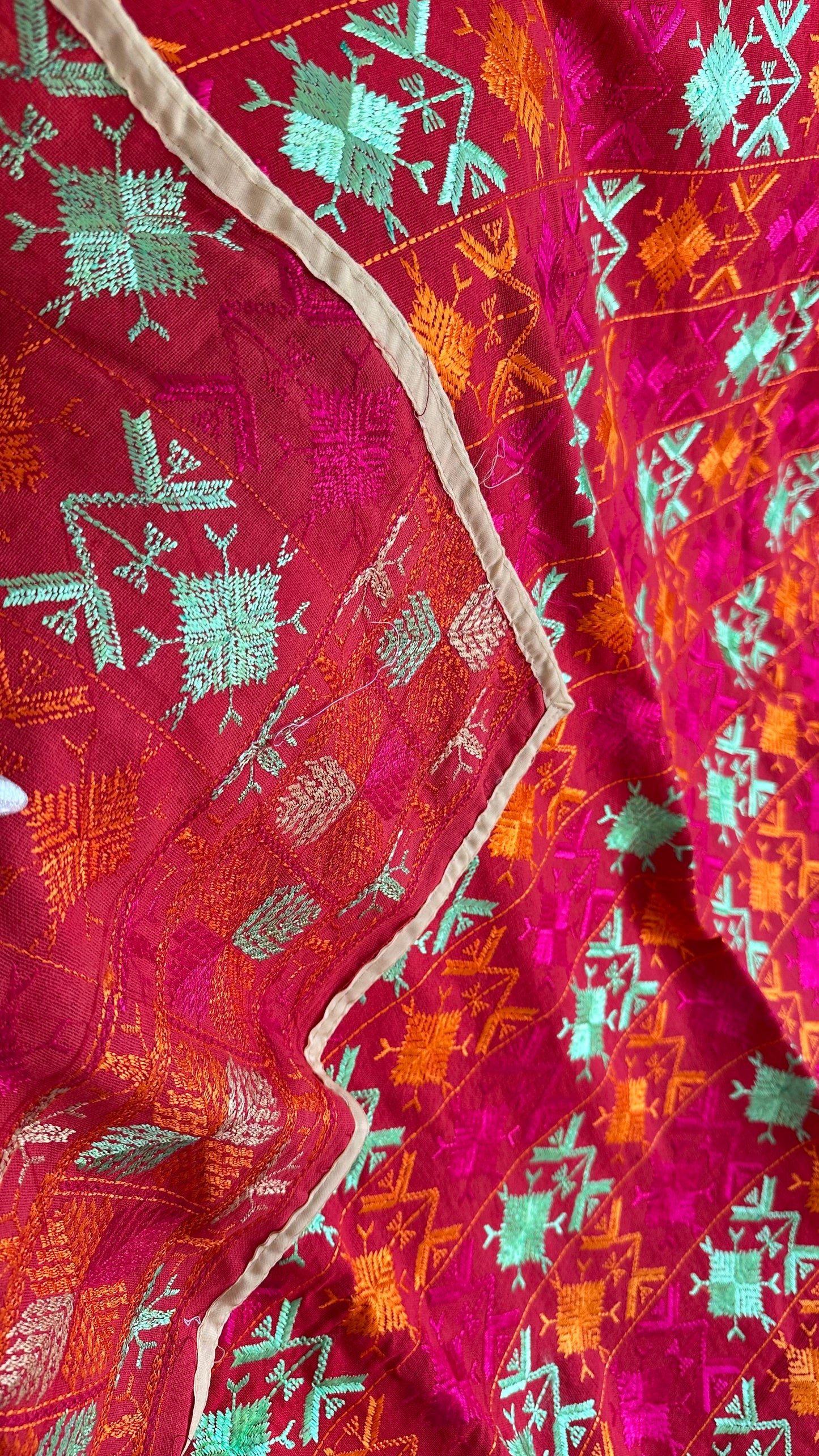 Baagh ( phulkari) khaddar shawl dupatta