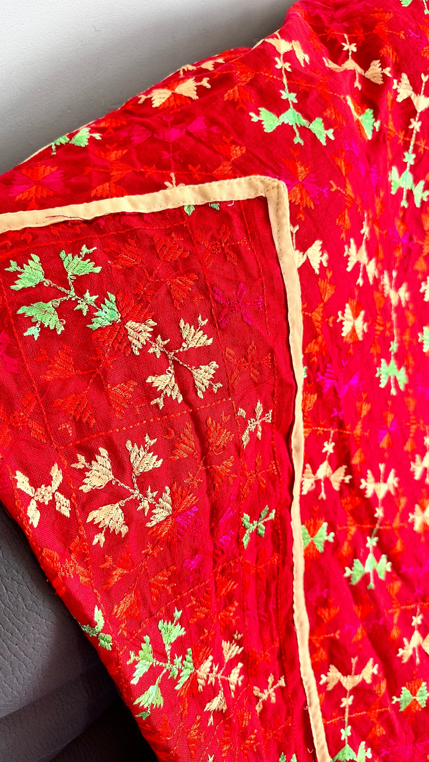 Baagh ( phulkari) khaddar shawl dupatta