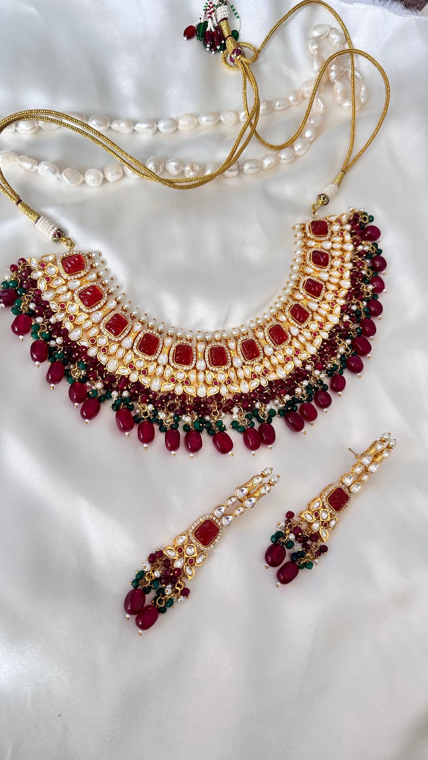 Ruby uncut kundan necklace perfect for bride