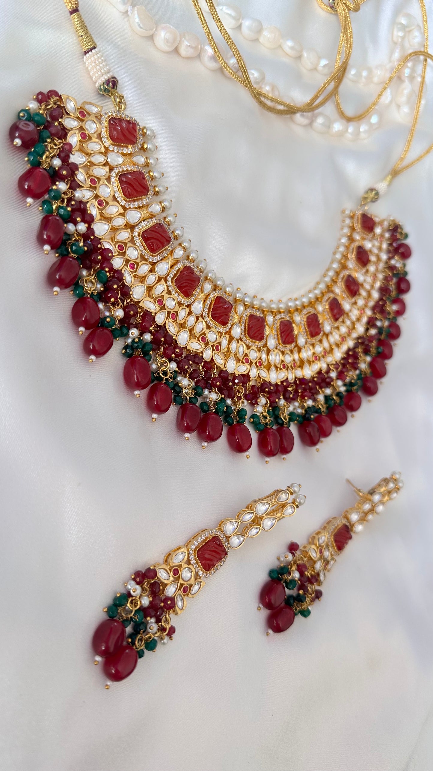 Ruby uncut kundan necklace perfect for bride