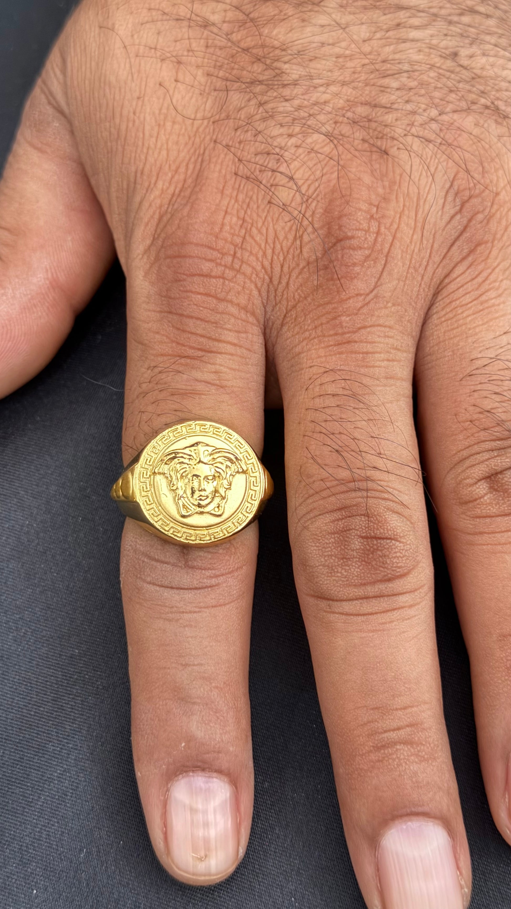 mens gold look ring