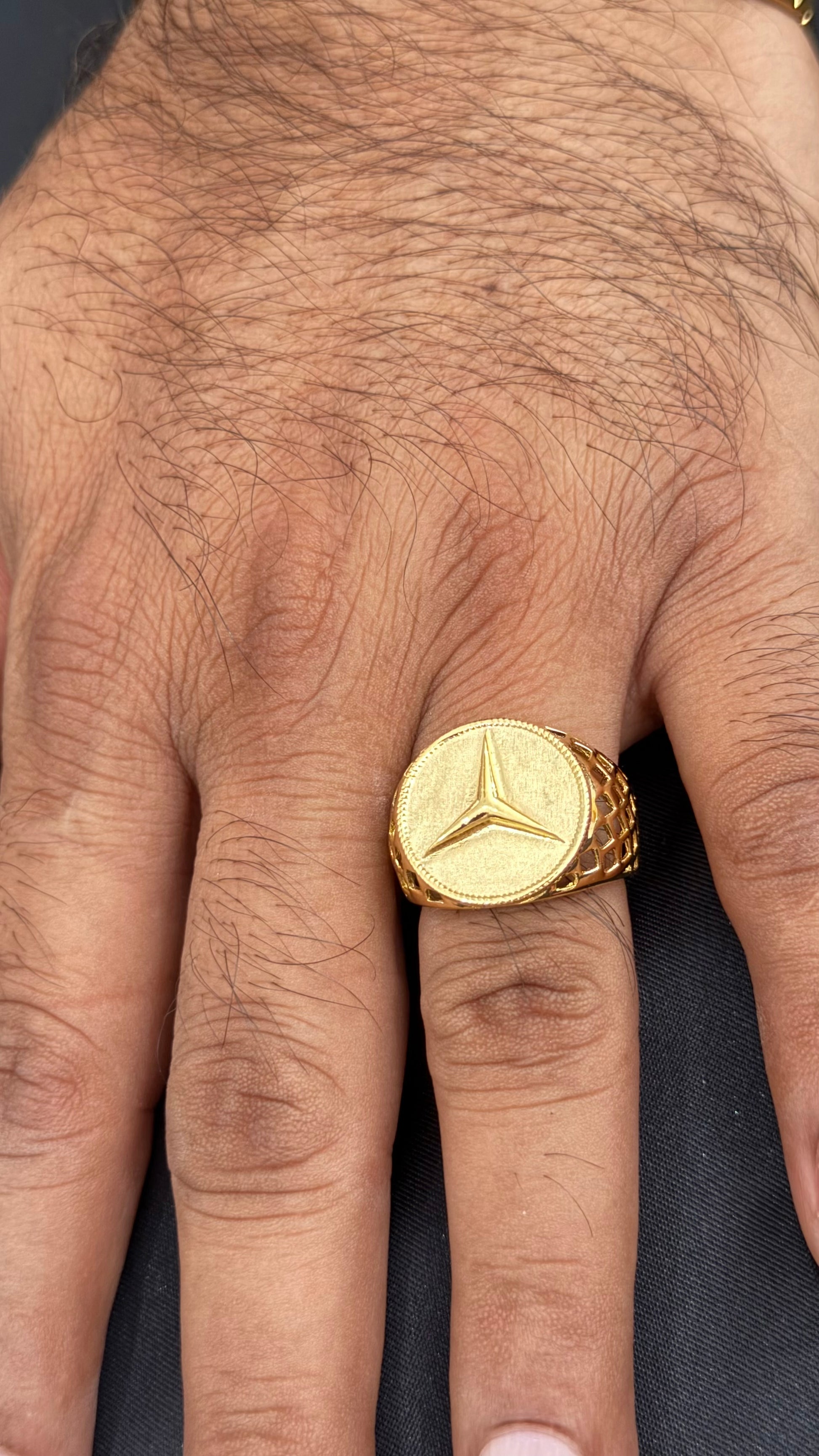 mens gold look ring