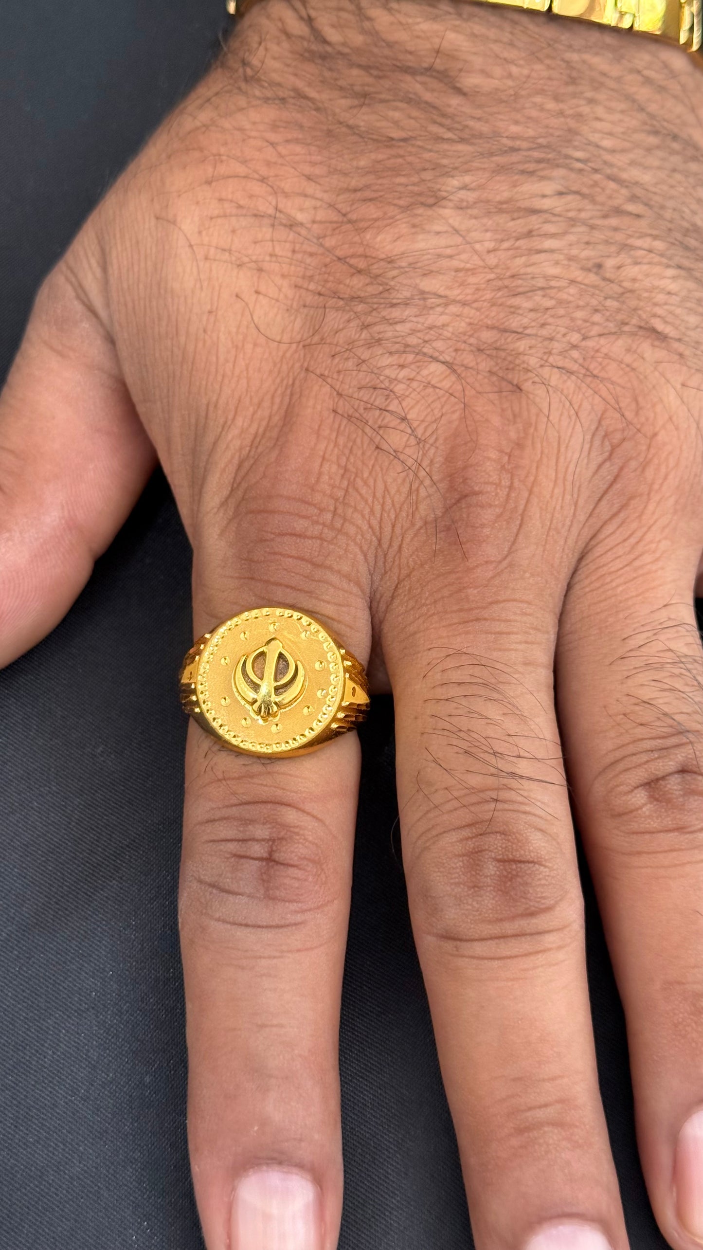 mens gold look ring