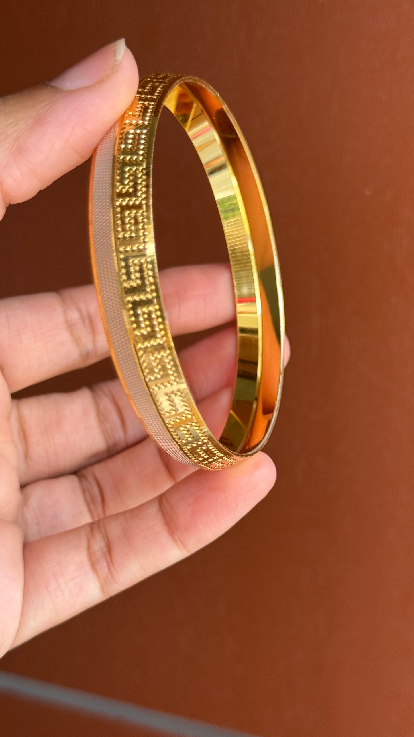 mens gold plated kada bracelet for men