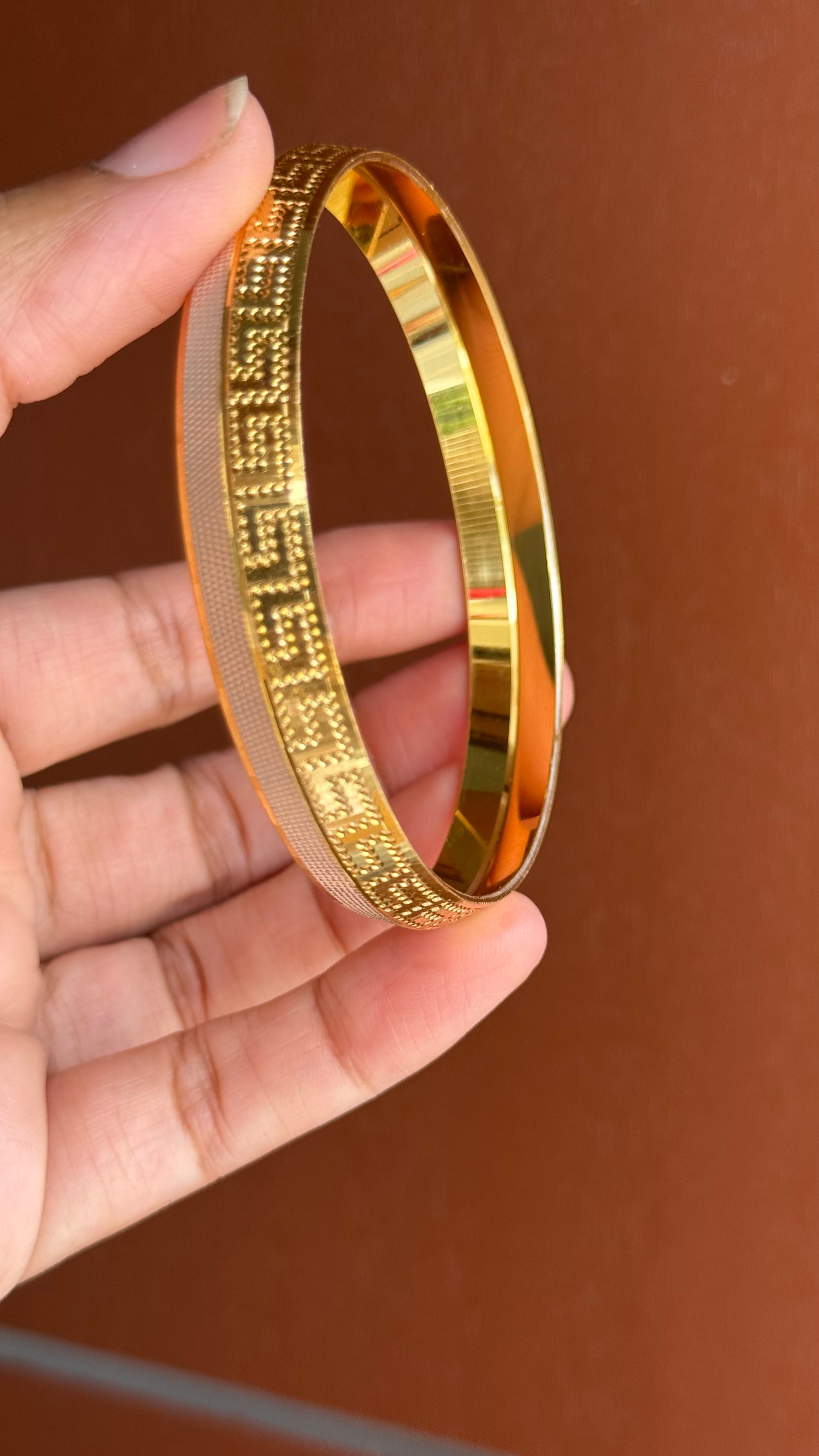 mens gold plated kada bracelet for men