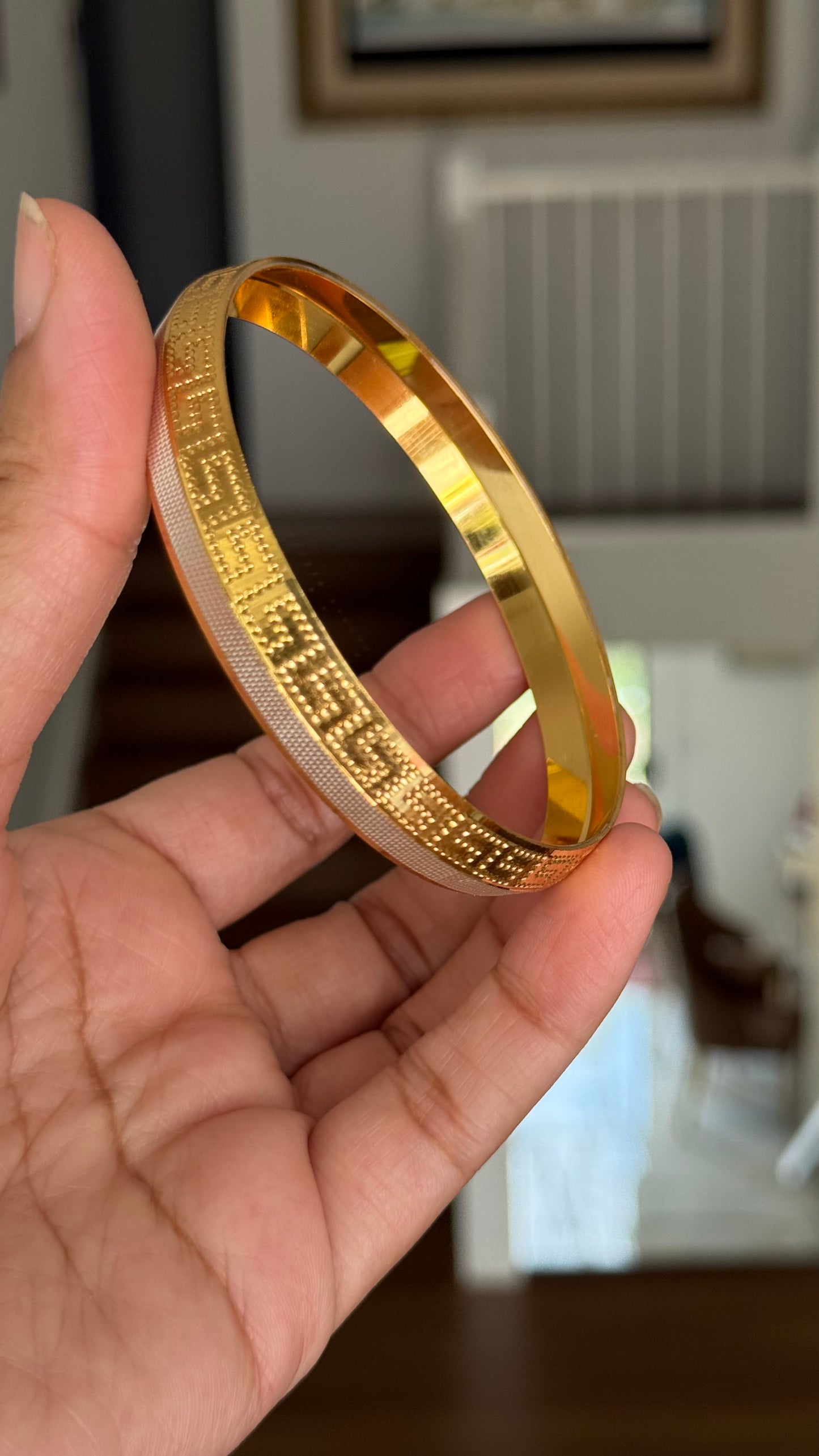 mens gold plated kada bracelet for men