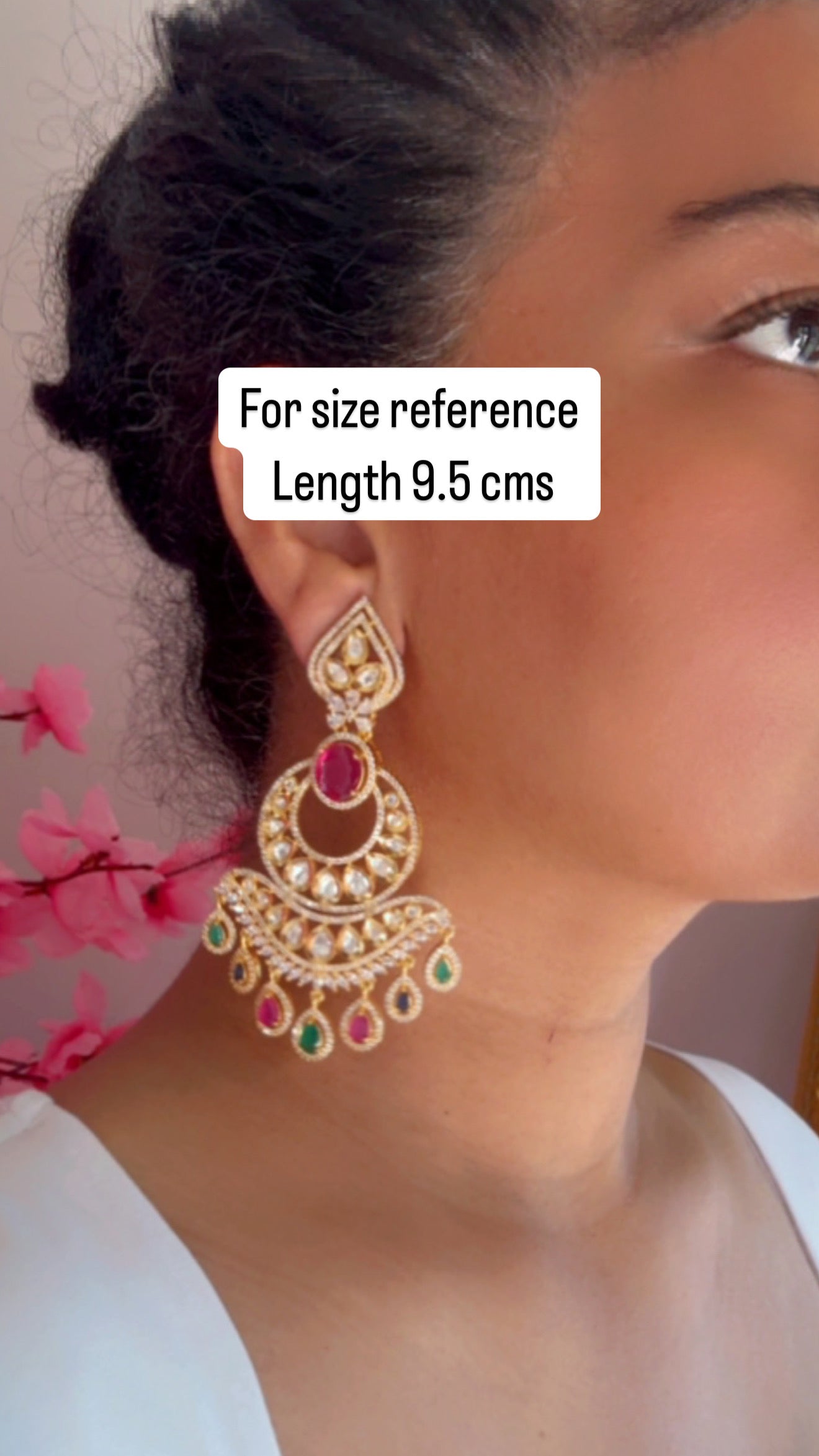 "Uncut Kundan earrings gold plated for Indian weddings Australia