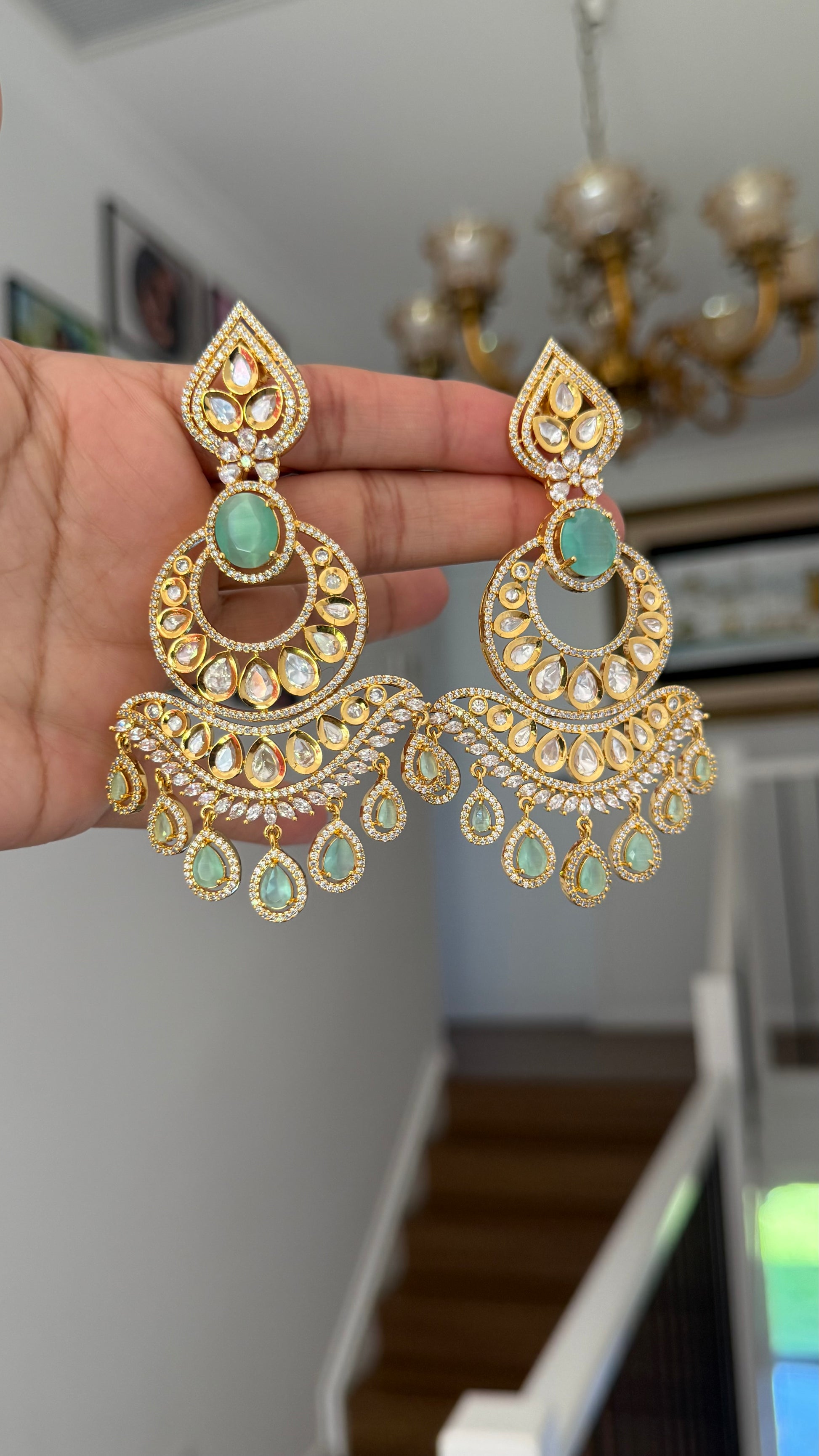Traditional Indian bridal Kundan earrings Australia