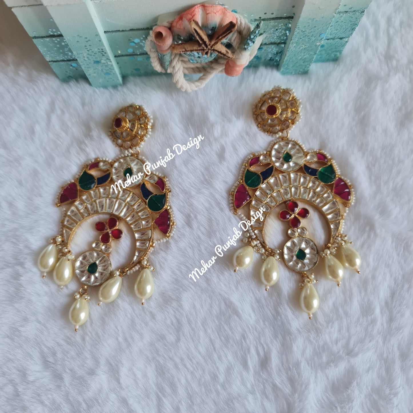 Chahat pachi kundan oversized earring