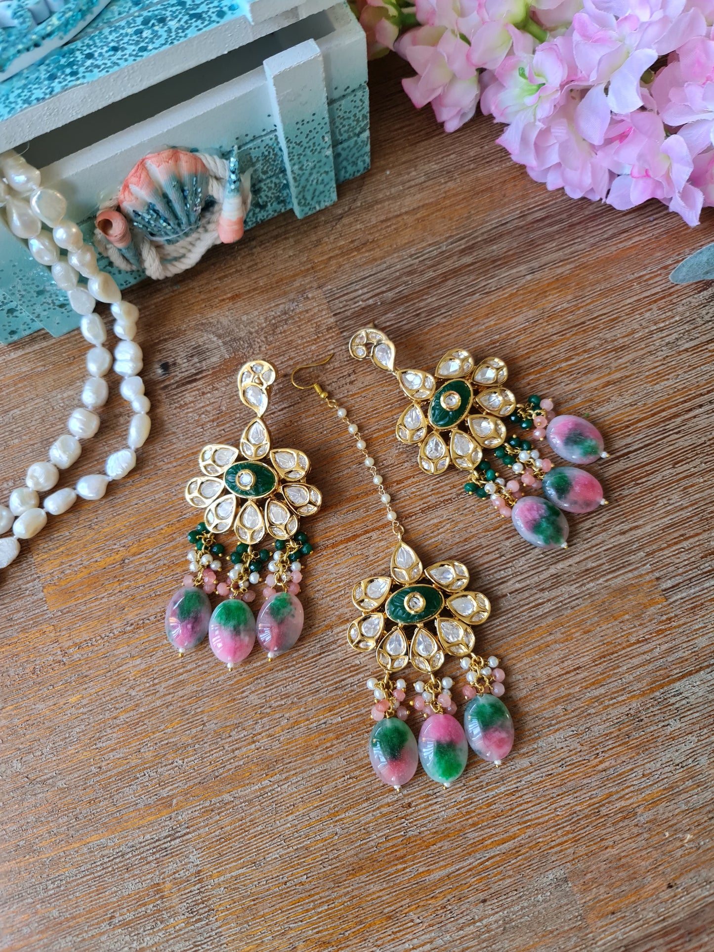 Uncut polki earring tikka