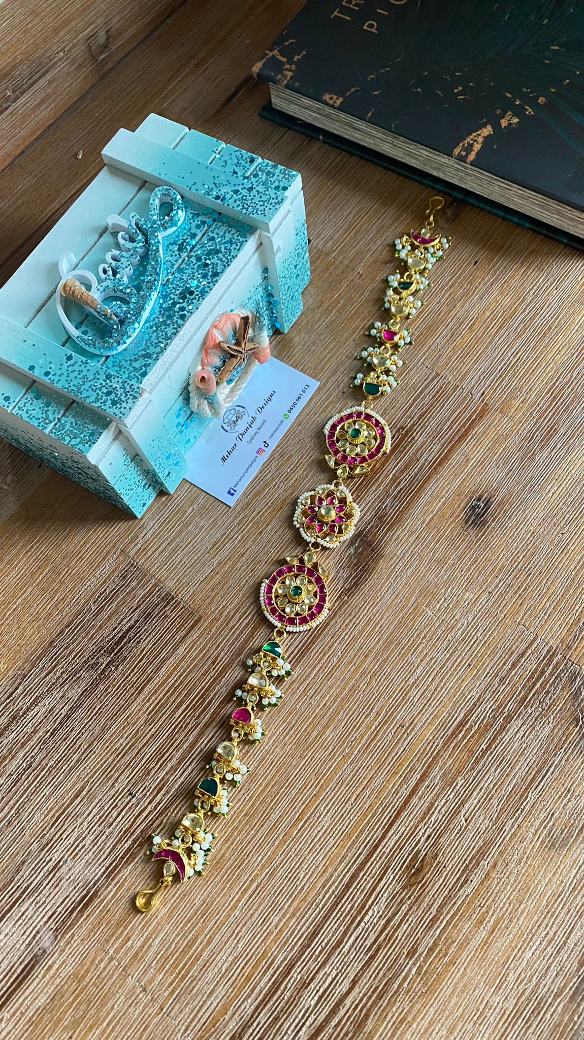 Pachi kundan head band