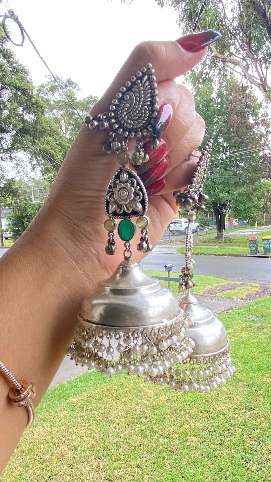 Sania oversized silver jhumka banjara