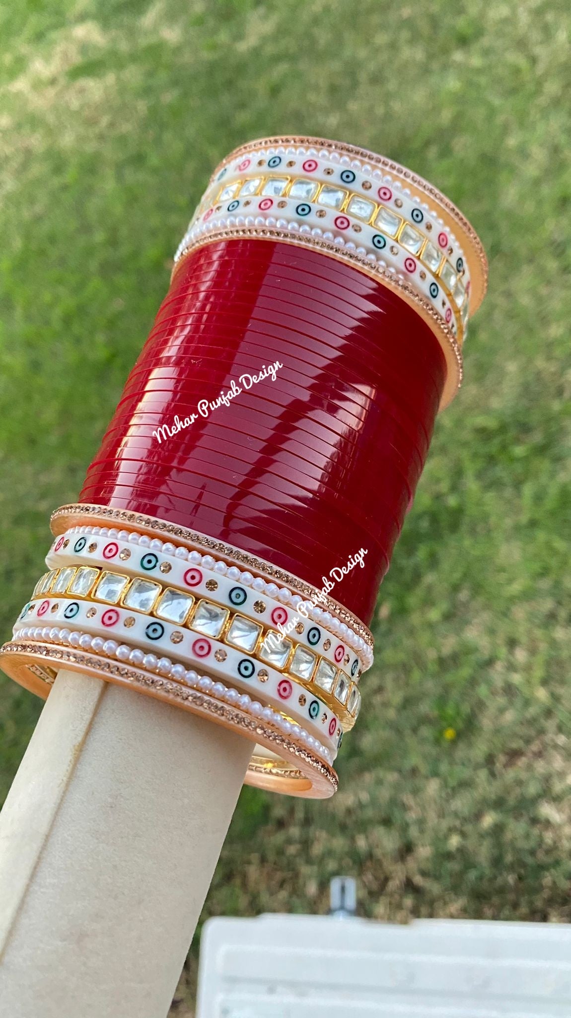 Pachi kundan bridal choora