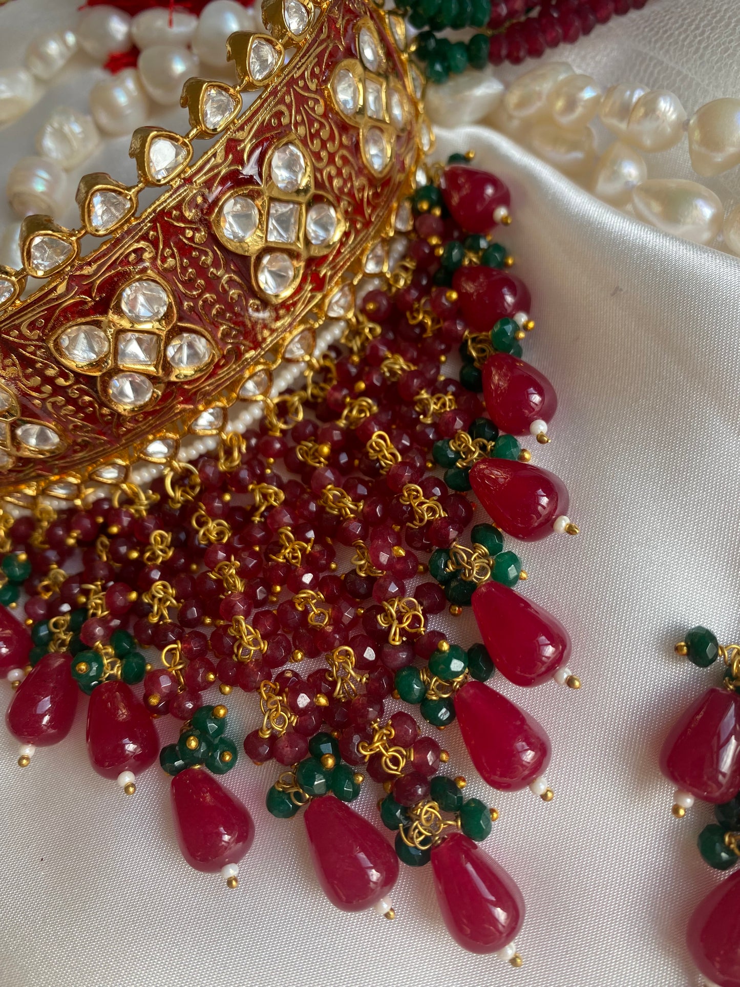 uncut kundan choker ruby