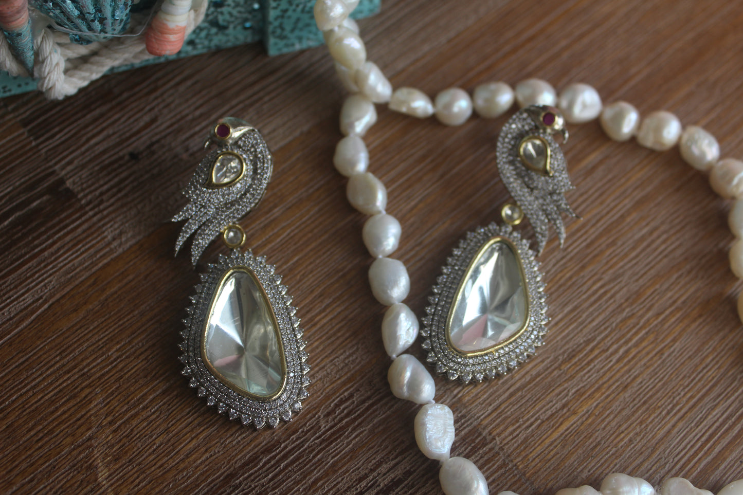 uncut kundan earrings