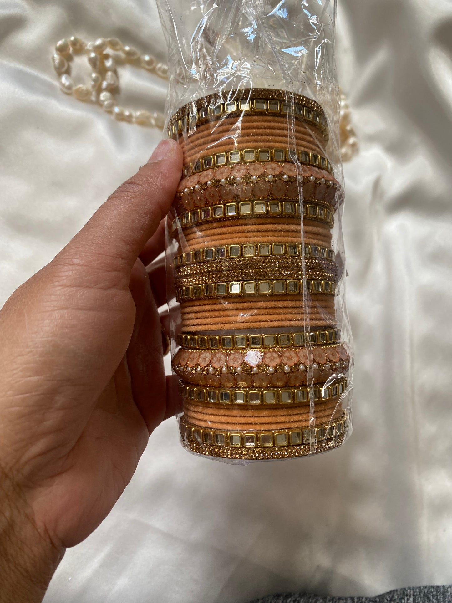 peach gold metal Bangles