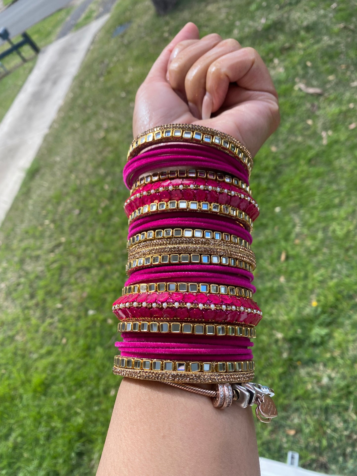 Maroon metal Bangles