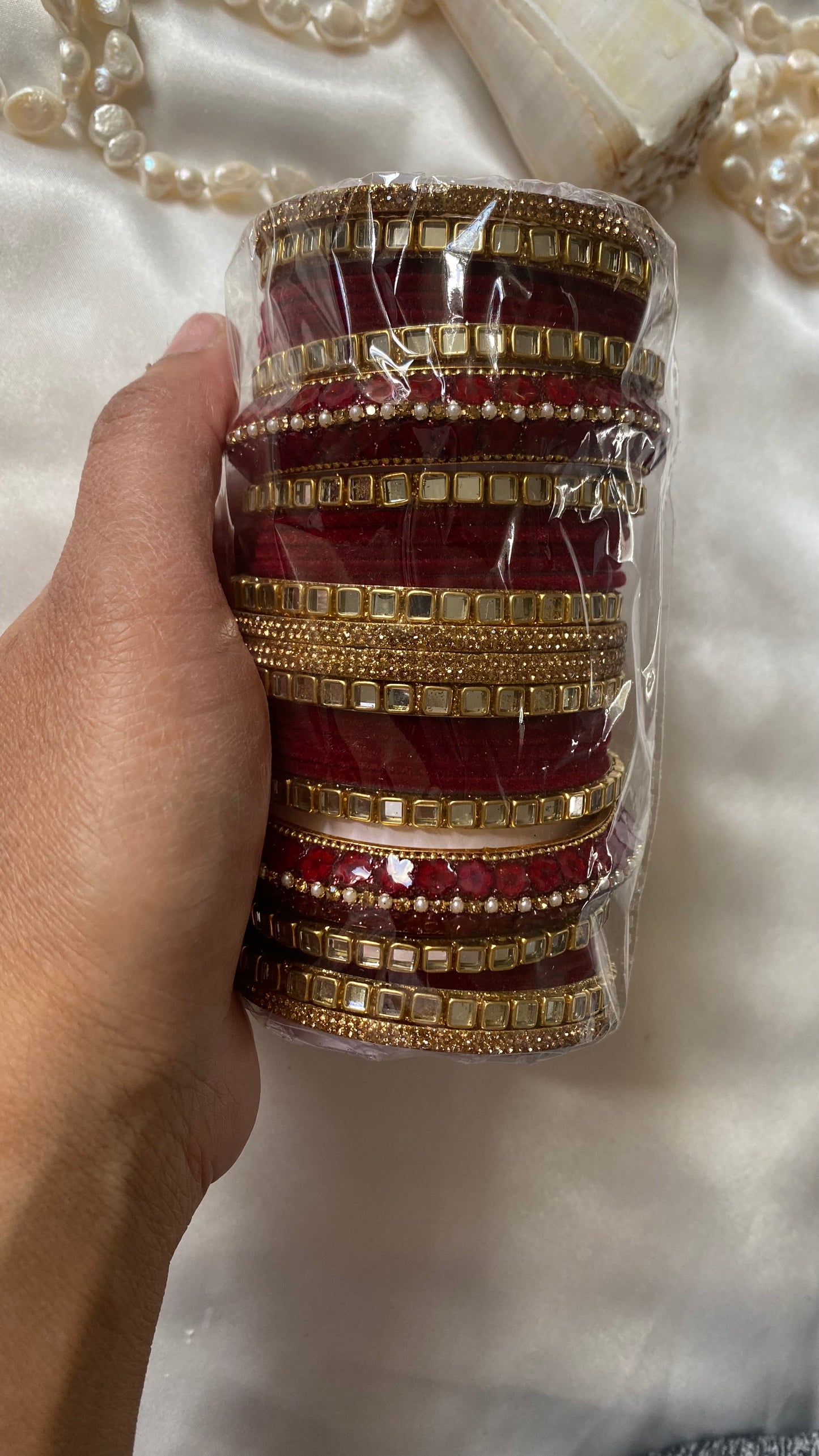 Maroon metal Bangles