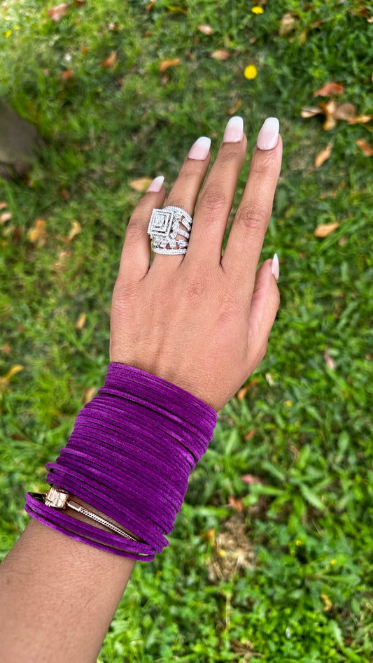 purple Metal velvet Bangles