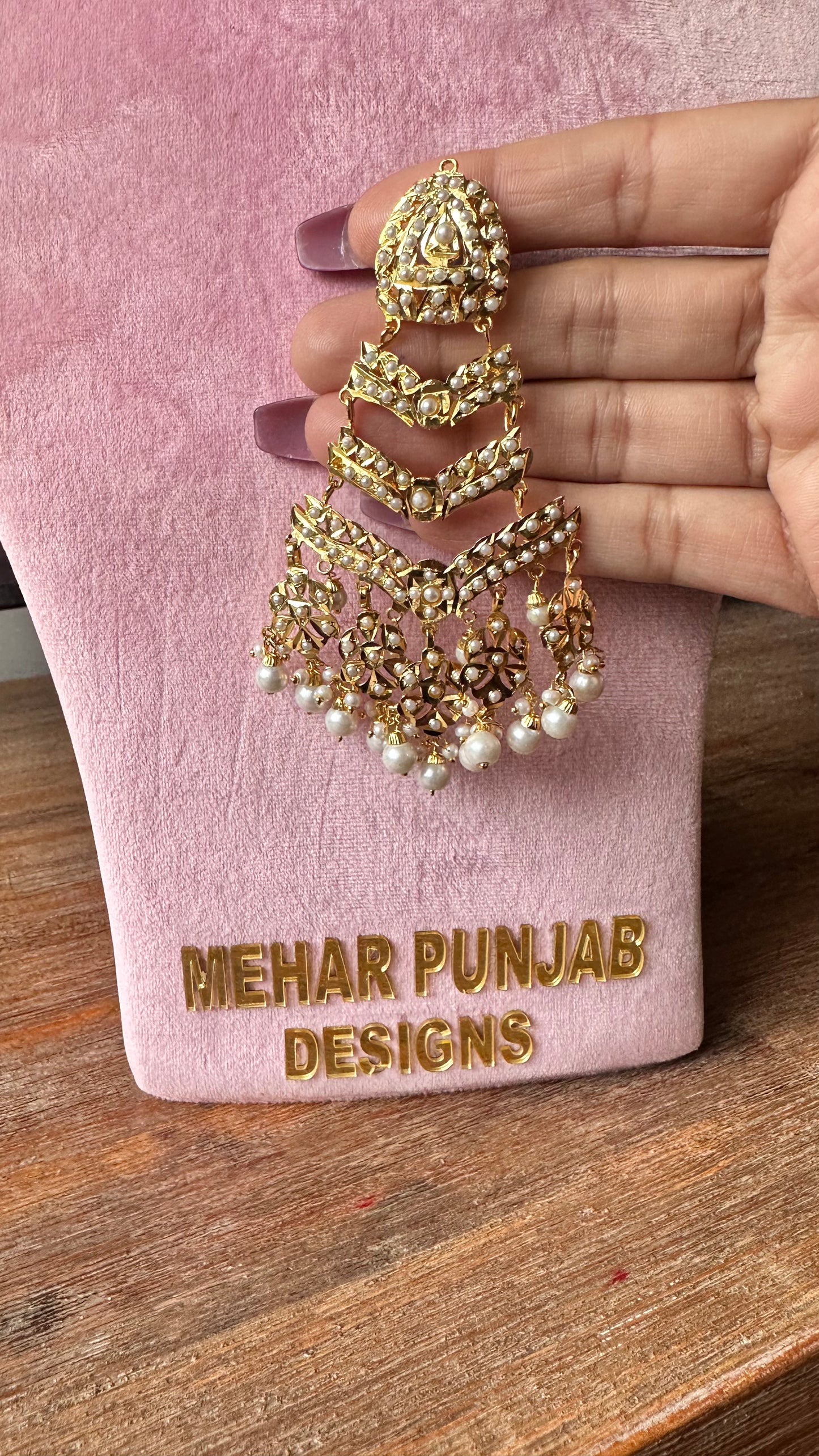 Real jadau earrings tikka set