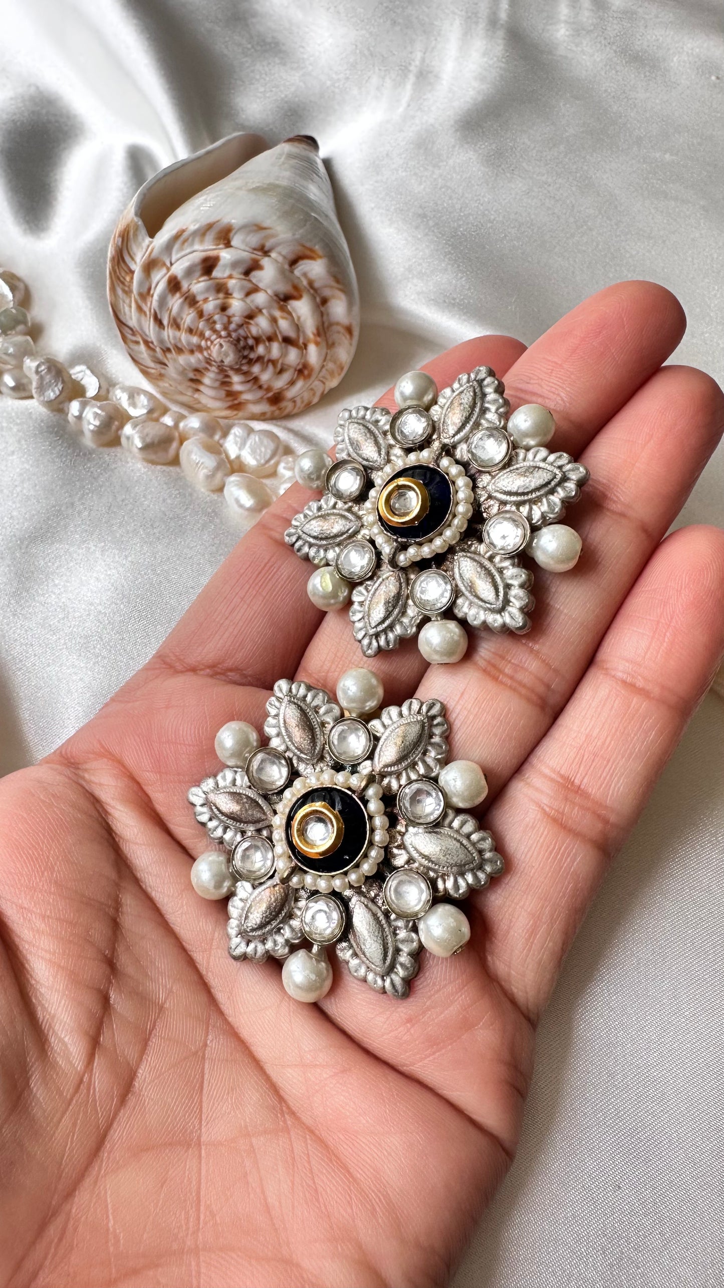 Banjara german silver earrings