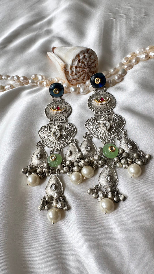 Banjara german silver earrings