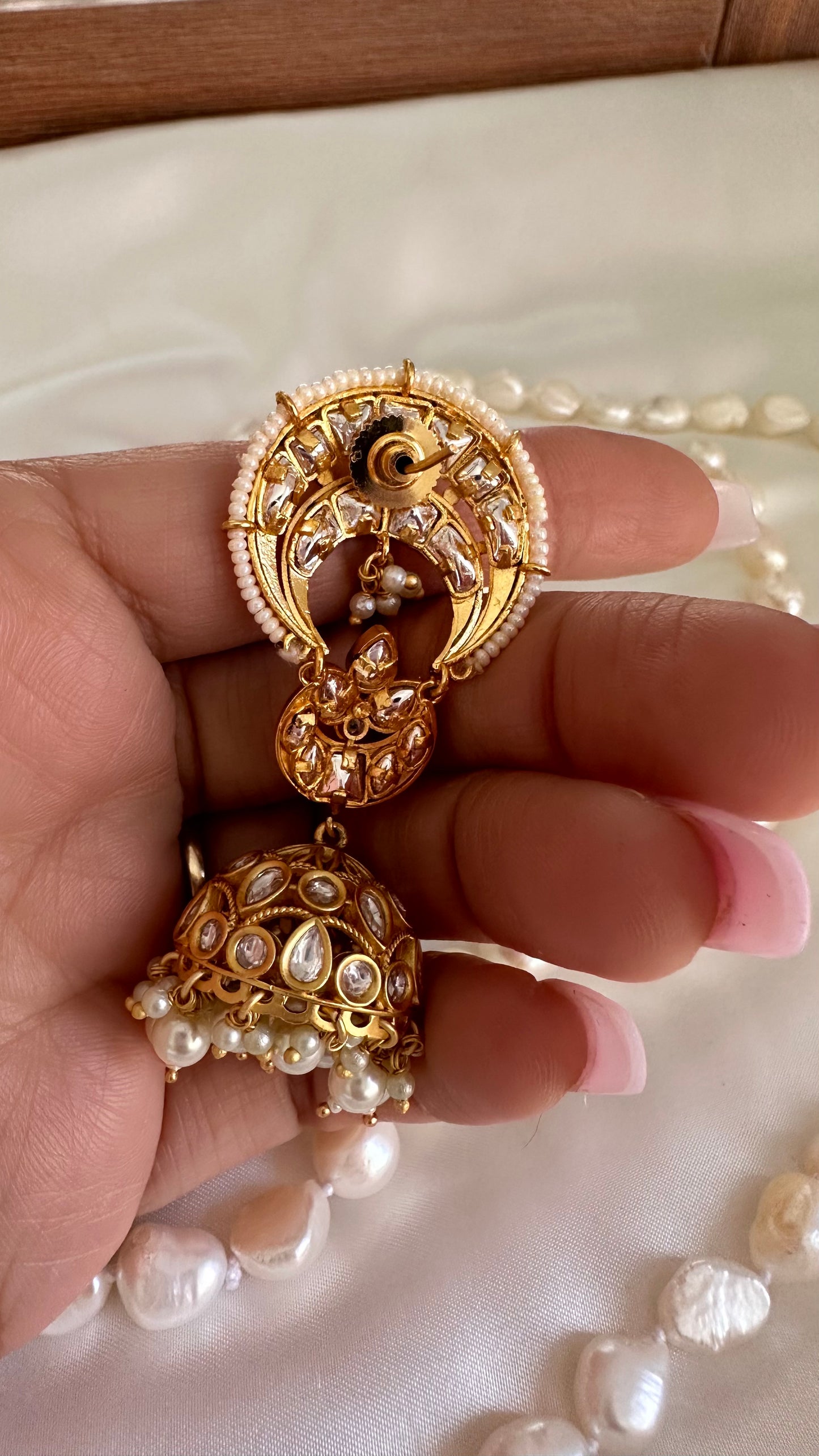 Uncut kundan jhumka