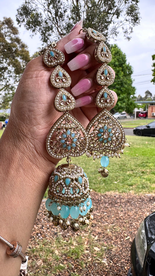 REHBAR oversized jhumka with sahare