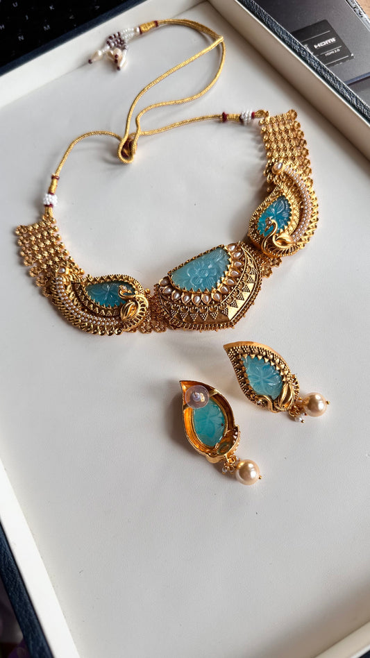 Rangreza blue ferozi necklace