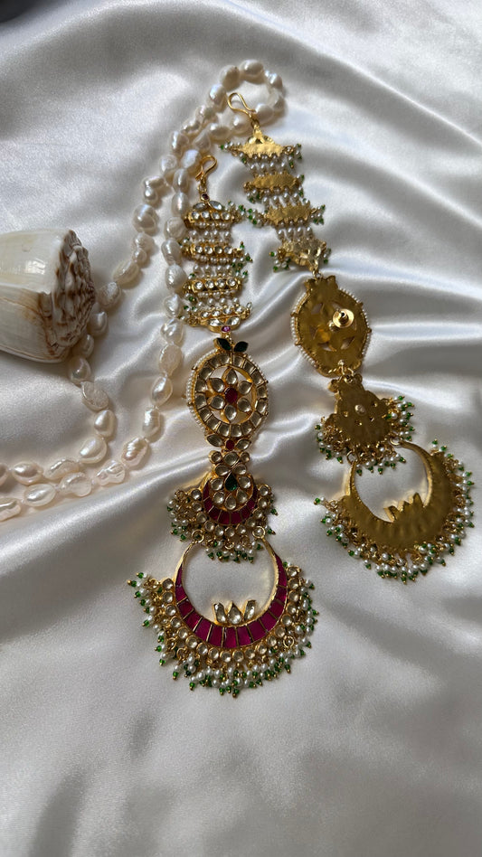 Pachi kundan long earrings