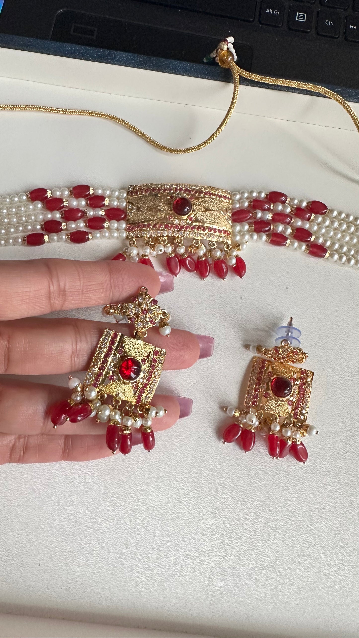 Real jadau choker set